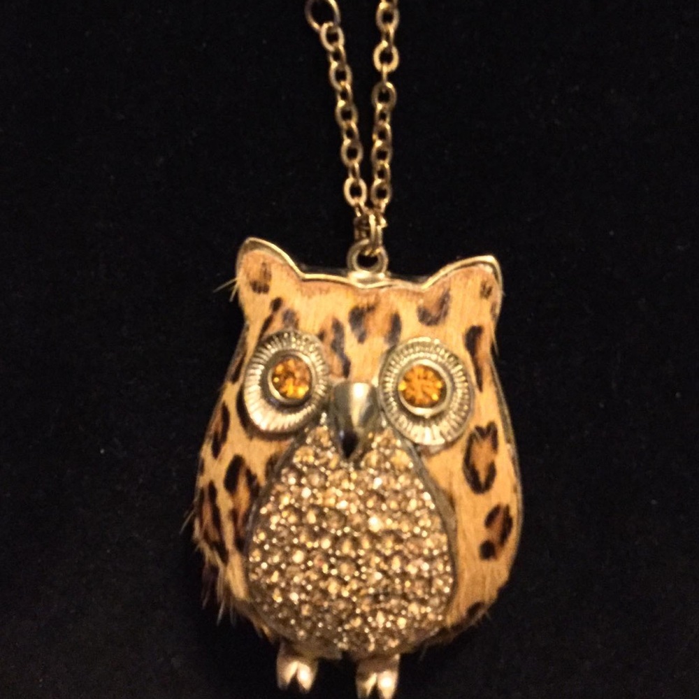 Vintage Owl Large Pendant Necklace